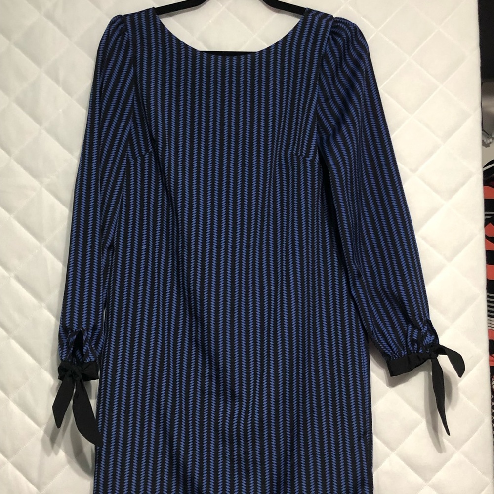 Blue Patterned Bow Dress